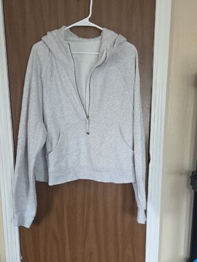 lululemon athletica Light Gray Hooded Half-Zip Pullover